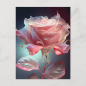 Carte Postale Rose en verre translucide - Rose Dusty (Devant)