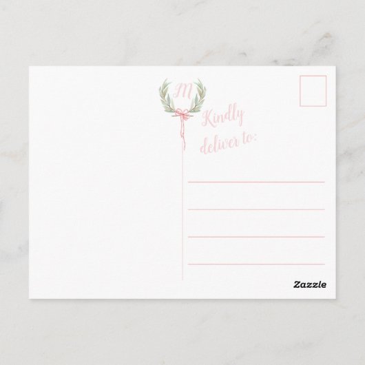 Carte postale rose En vichy Laurel Crest (Dos)