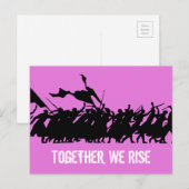Carte postale rose "Ensemble, nous nous levons" (Devant / Derrière)