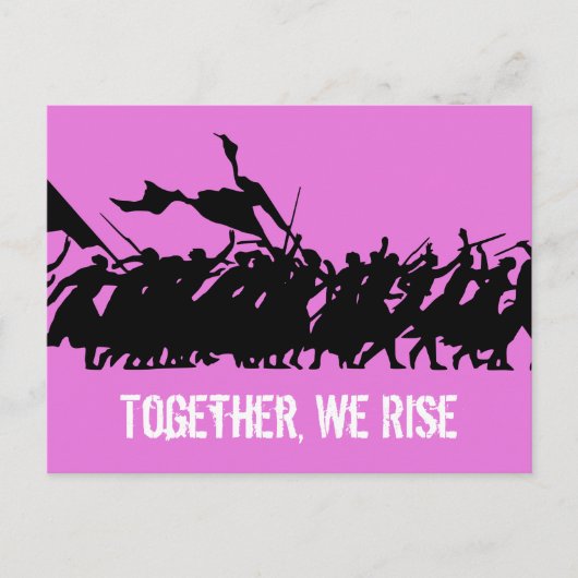 Carte postale rose "Ensemble, nous nous levons" (Devant)