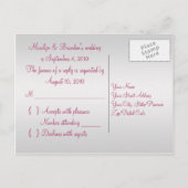 Carte postale rose et argent R.S.V.P. (Dos)