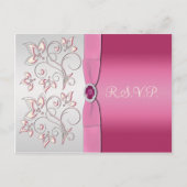 Carte postale rose et argent R.S.V.P. (Devant)