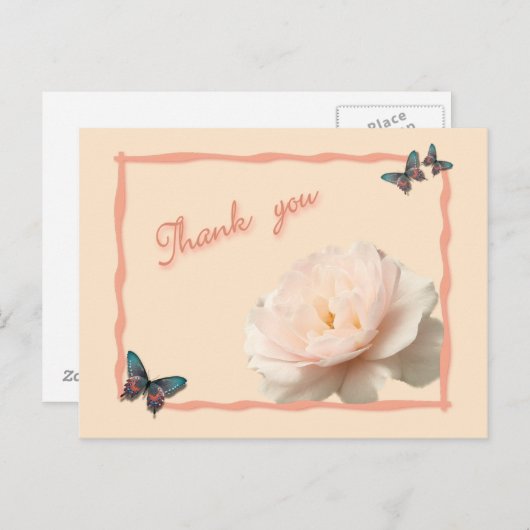 Carte Postale Rose et blanc (Devant / Derrière)