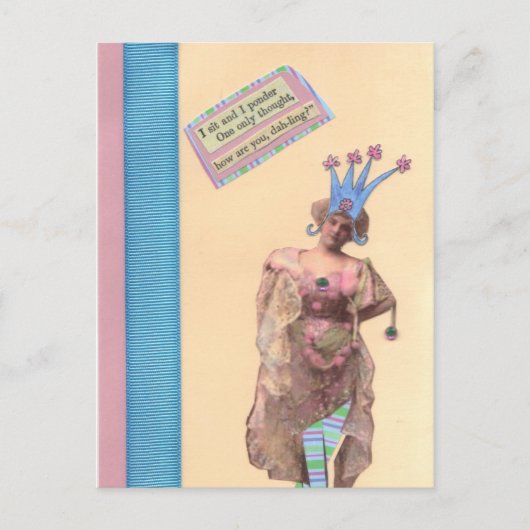 Carte postale rose et bleu (Devant)