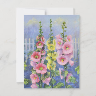 Carte Postale Rose et Jaune Hollyhock de Cargill, 1937