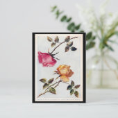 Carte postale rose et jaune victorienne (Debout devant)