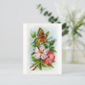 Carte Postale Rose et papillon (Debout devant)