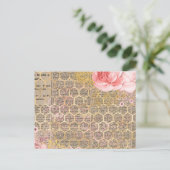 Carte Postale Rose et peigne d'or (Debout devant)
