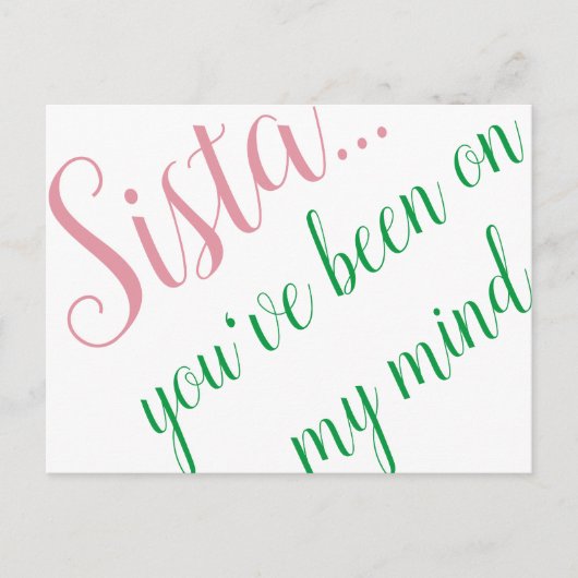 Carte postale rose et verte (Devant)