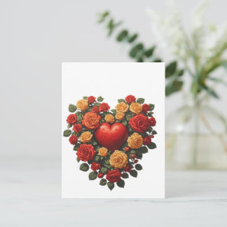 Carte Postale Rose Éternelle Fleur de Cœur