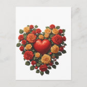 Carte Postale Rose Éternelle Fleur de Cœur (Devant)