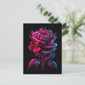 Carte Postale rose fantaisie (Debout devant)