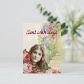 Carte postale Rose femme florale Victorian Cabbage (Debout devant)