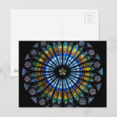 Carte Postale rose fenêtre cathédrale strasbourg (Devant / Derrière)