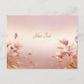 Carte postale rose Feuille (Devant)