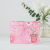 Carte postale rose, Fleur (Debout devant)