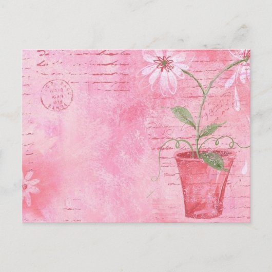 Carte postale rose, Fleur (Devant)