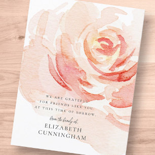 Carte Postale Rose Fleur de Rosier à l'Aquarelle Élégante Chic