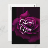 Carte Postale Rose Fleur Rouge Violet Gothique Merci (Devant / Derrière)