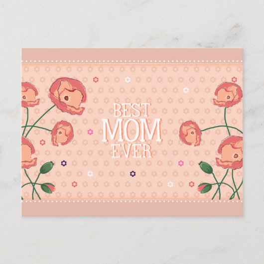 Carte postale Rose Floral Meilleure Maman Jamais (Devant)