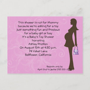 Carte Postale Rose Floral Moderne Maman Baby shower Invitation
