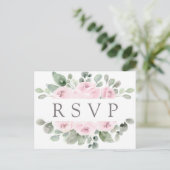 Carte postale Rose Floral RSVP avec choix de repas (Debout devant)