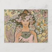 Carte postale rose Flower Girl Art Nouveau (Devant)