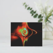 Carte Postale ROSE FRACTAL, bleu vert rouge (Debout devant)