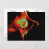 Carte Postale ROSE FRACTAL, bleu vert rouge (Devant / Derrière)