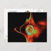 Carte Postale ROSE FRACTAL, bleu vert rouge (Devant / Derrière)