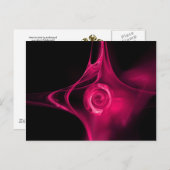 Carte Postale ROSE FRACTAL, fuchsia rose (Devant / Derrière)