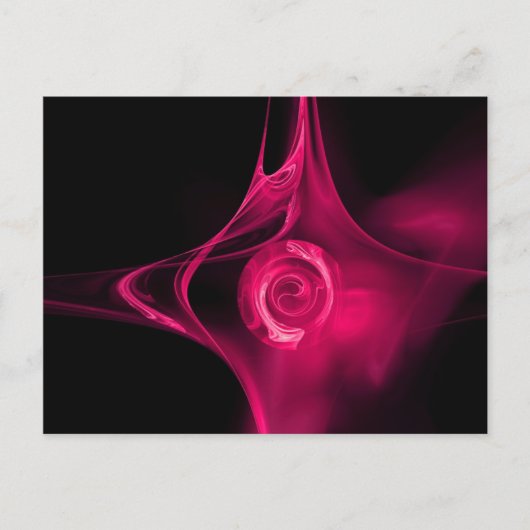 Carte Postale ROSE FRACTAL, fuchsia rose (Devant)