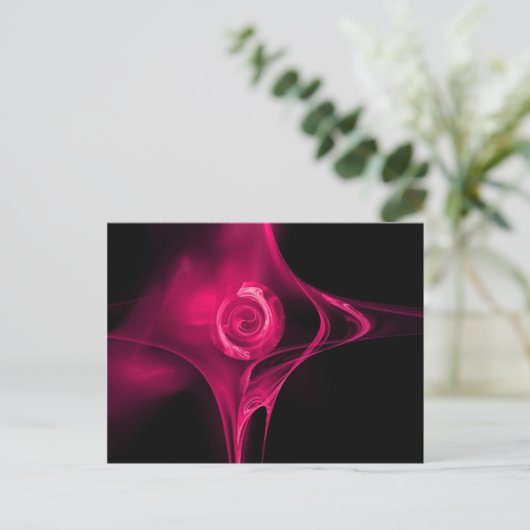 Carte Postale ROSE FRACTAL, fuchsia rose (Debout devant)