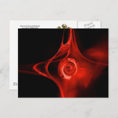 Carte Postale ROSE FRACTAL , rouge (Devant / Derrière)