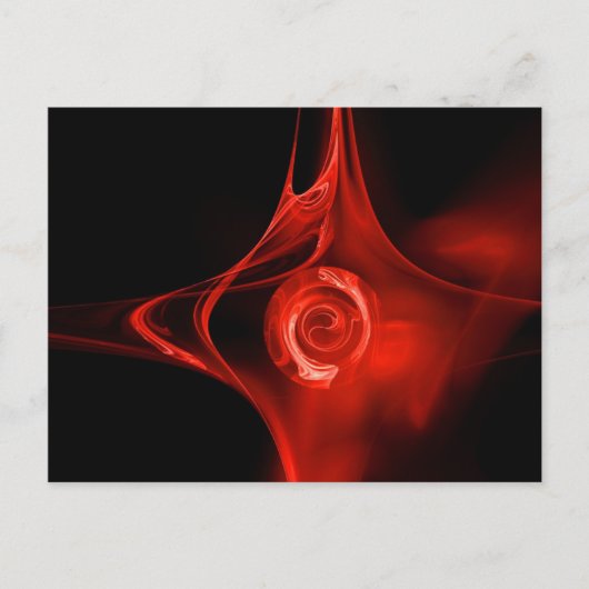 Carte Postale ROSE FRACTAL , rouge (Devant)