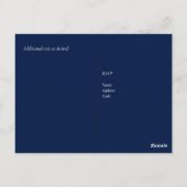 Carte Postale Rose Fuschia Or Bleu Marine Mariage RSVP (Dos)