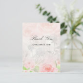 Carte Postale Rose Garden Floral moderne mariage Merci notes (Debout devant)
