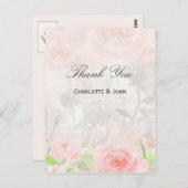 Carte Postale Rose Garden Floral moderne mariage Merci notes (Devant / Derrière)