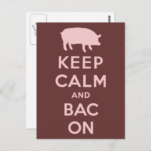 Carte Postale Rose garder calme et bacon (Devant / Derrière)