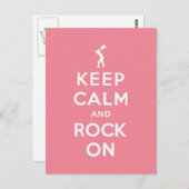 Carte Postale Rose Gardez calme et rocher sur (Devant / Derrière)