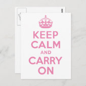 Carte Postale Rose Gardez Le Calme Et Continuez (Devant / Derrière)