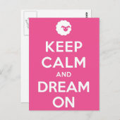 Carte Postale Rose Gardez Le Calme Et Rêvez Sur (Devant / Derrière)