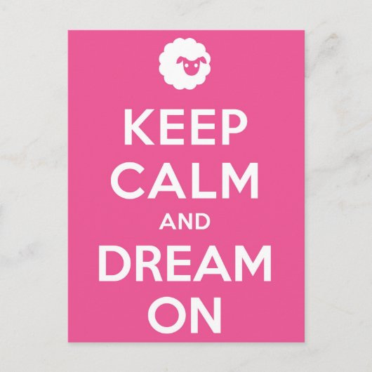 Carte Postale Rose Gardez Le Calme Et Rêvez Sur (Devant)