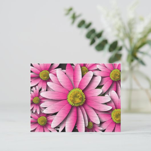 Carte postale rose Gerbera Daisy (Debout devant)