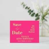 Carte Postale Rose Gold Anniversaire Enregistrez La Date (Debout devant)