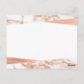 Carte Postale Rose Gold Blanc Marbre Script Merci (Dos)