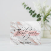 Carte Postale Rose Gold Brush Stroke Mariage Merci | PHOTO (Debout devant)