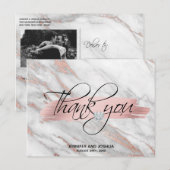 Carte Postale Rose Gold Brush Stroke Mariage Merci | PHOTO (Devant / Derrière)