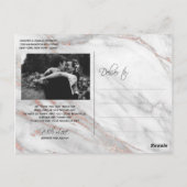 Carte Postale Rose Gold Brush Stroke Mariage Merci | PHOTO (Dos)