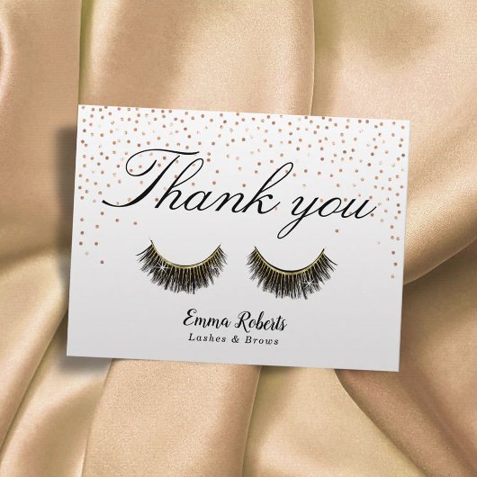 Carte Postale Rose Gold Confetti Merci